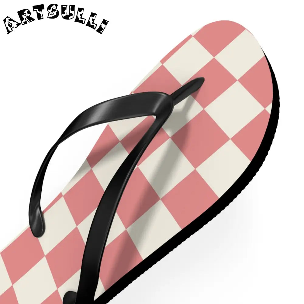 JAKKOUTTHEBXX Retro Checkered Grassland Sprites Flip Flops