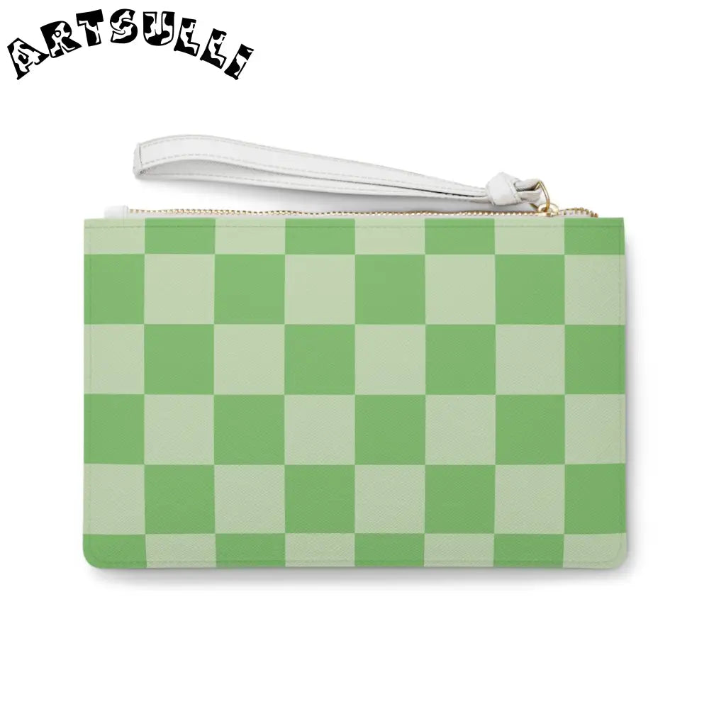 JAKKOUTTHEBXX Checkerboard Green Clutch Bag JAKKOUTTHEBXX Artsulli