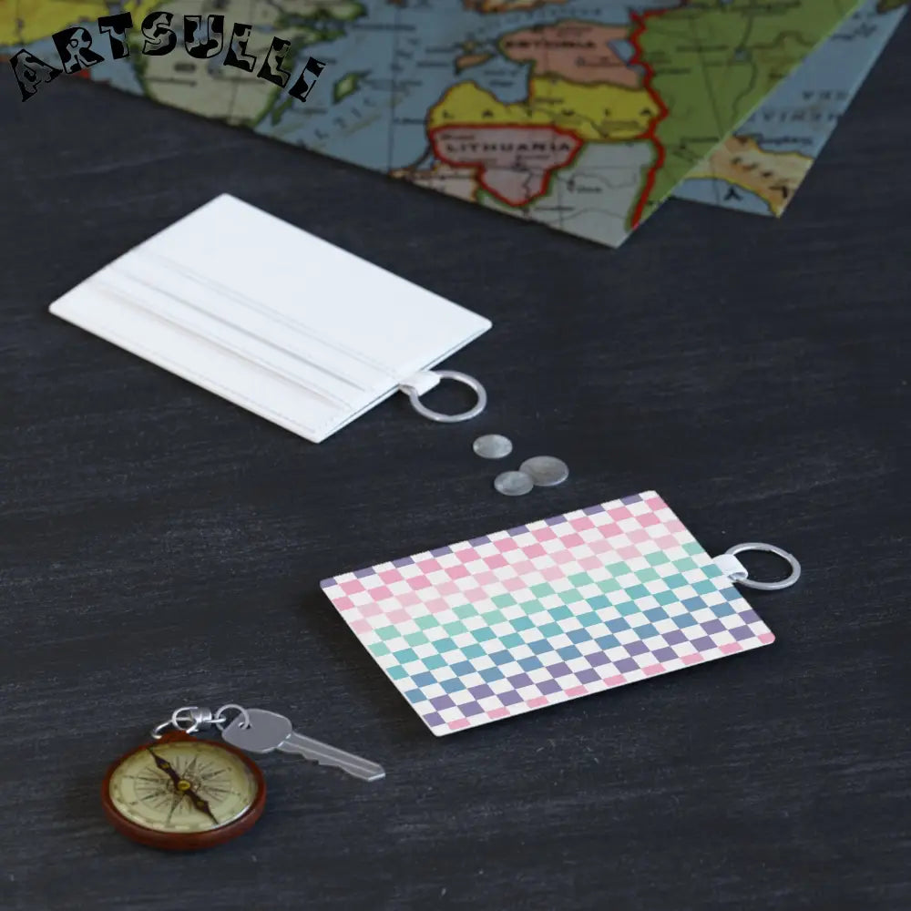 JAKKOUTTHEBXX Vaporwave Rainbow Checkerboard Multi-Color Saffiano