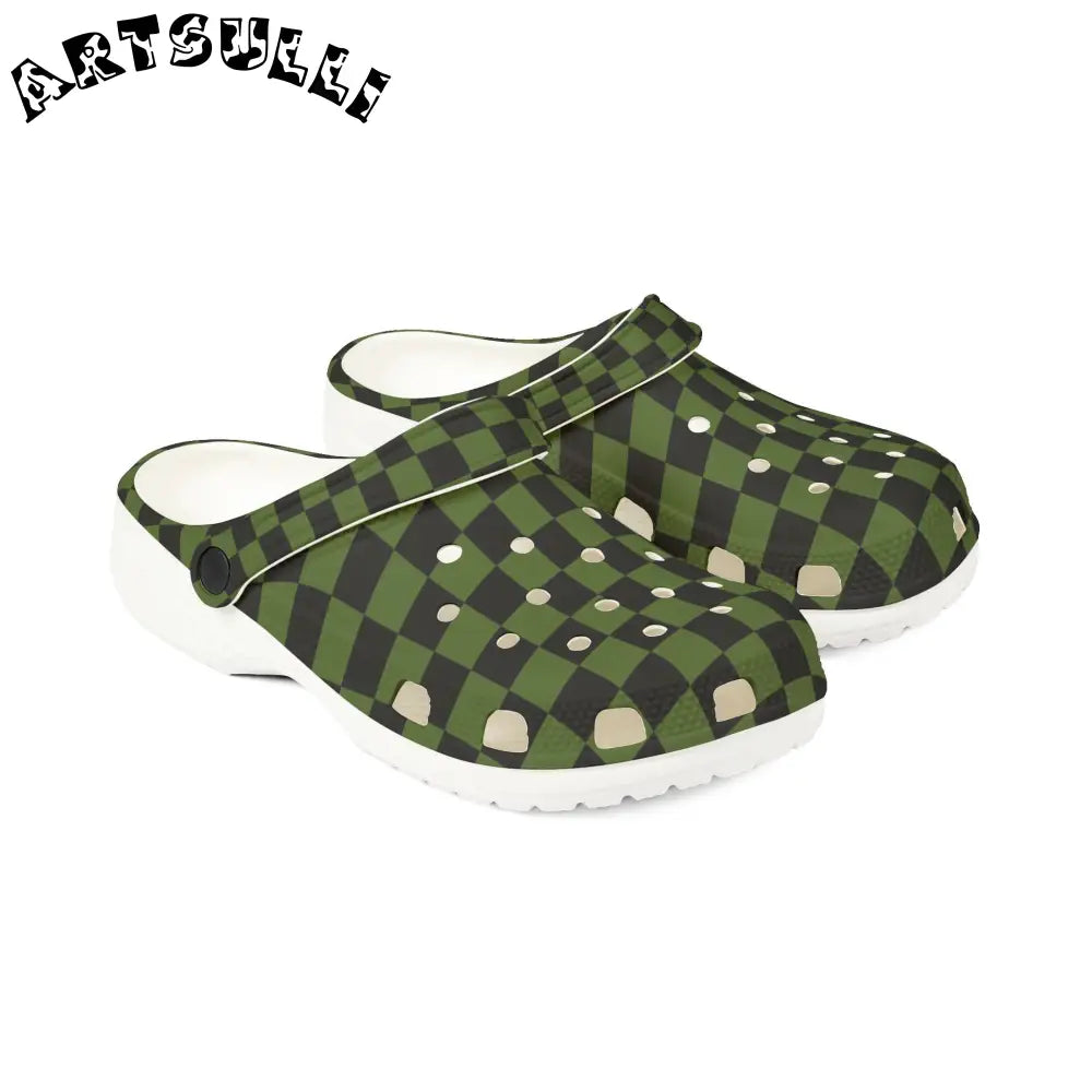 JAKKOUTTHEBXX Checkerboard Olive Green and Black EVA Foam Rubber