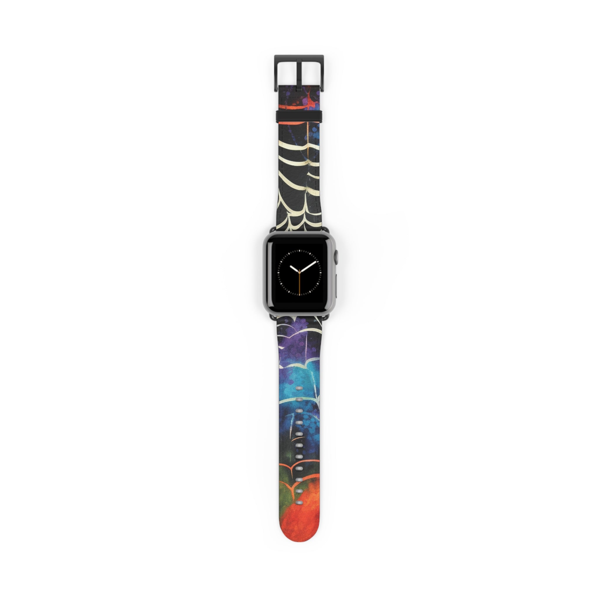 Spider Web Tie Dye Watch Band, Artsulli - Art is Long, Life is Short, Accessories, Size, 38 - 41 mm, Color, Black Matte, , , 32359583855680219359