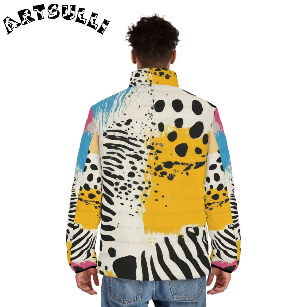 JAKKOUTTHEBXX Rae Zebra Rhapsody Men’s Puffer Jacket (AOP)
