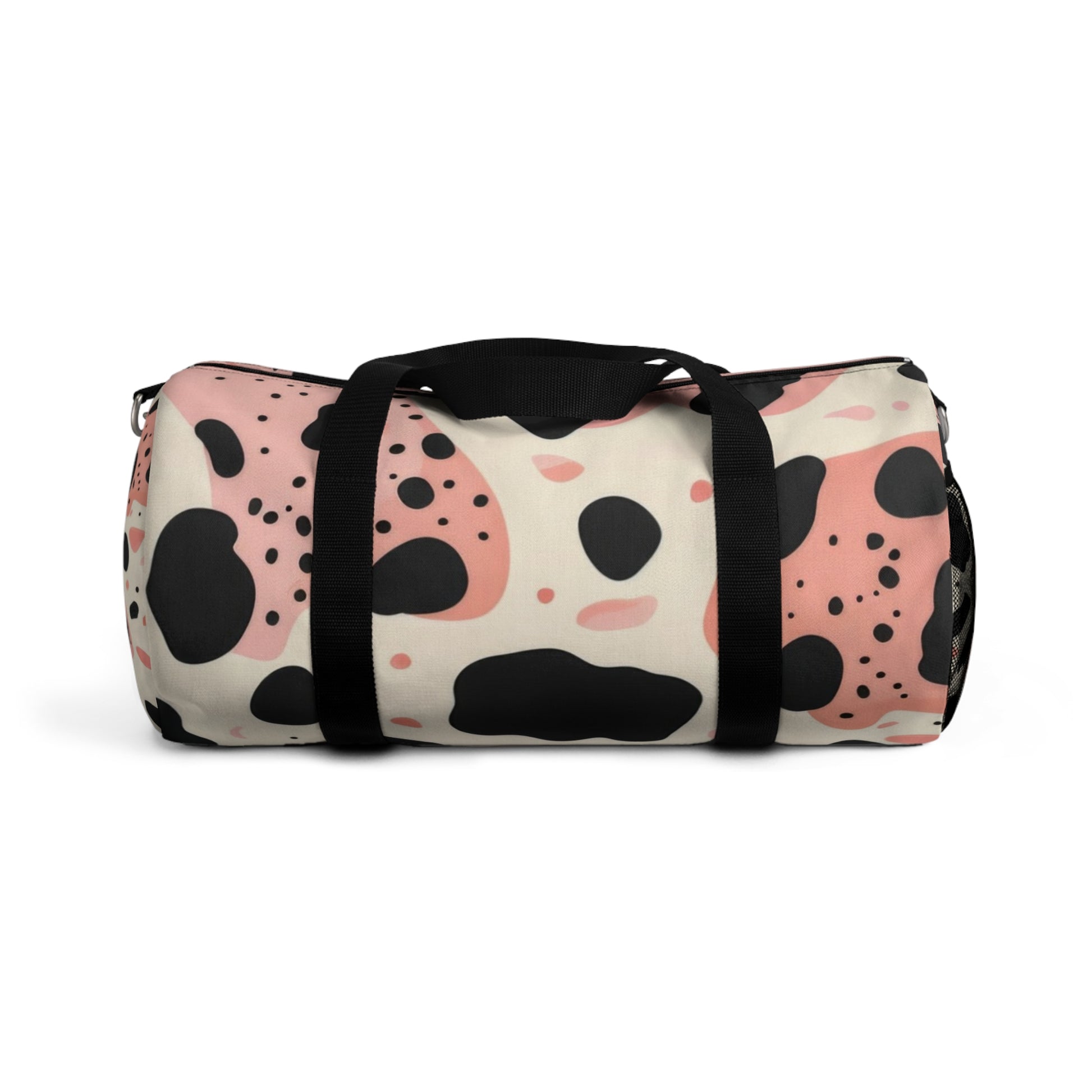 Organic Cow Print Cream and Pink Duffel Bag, Artsulli - Art is Long, Life is Short, Bags, Size, Small, , , , , 84868165206062