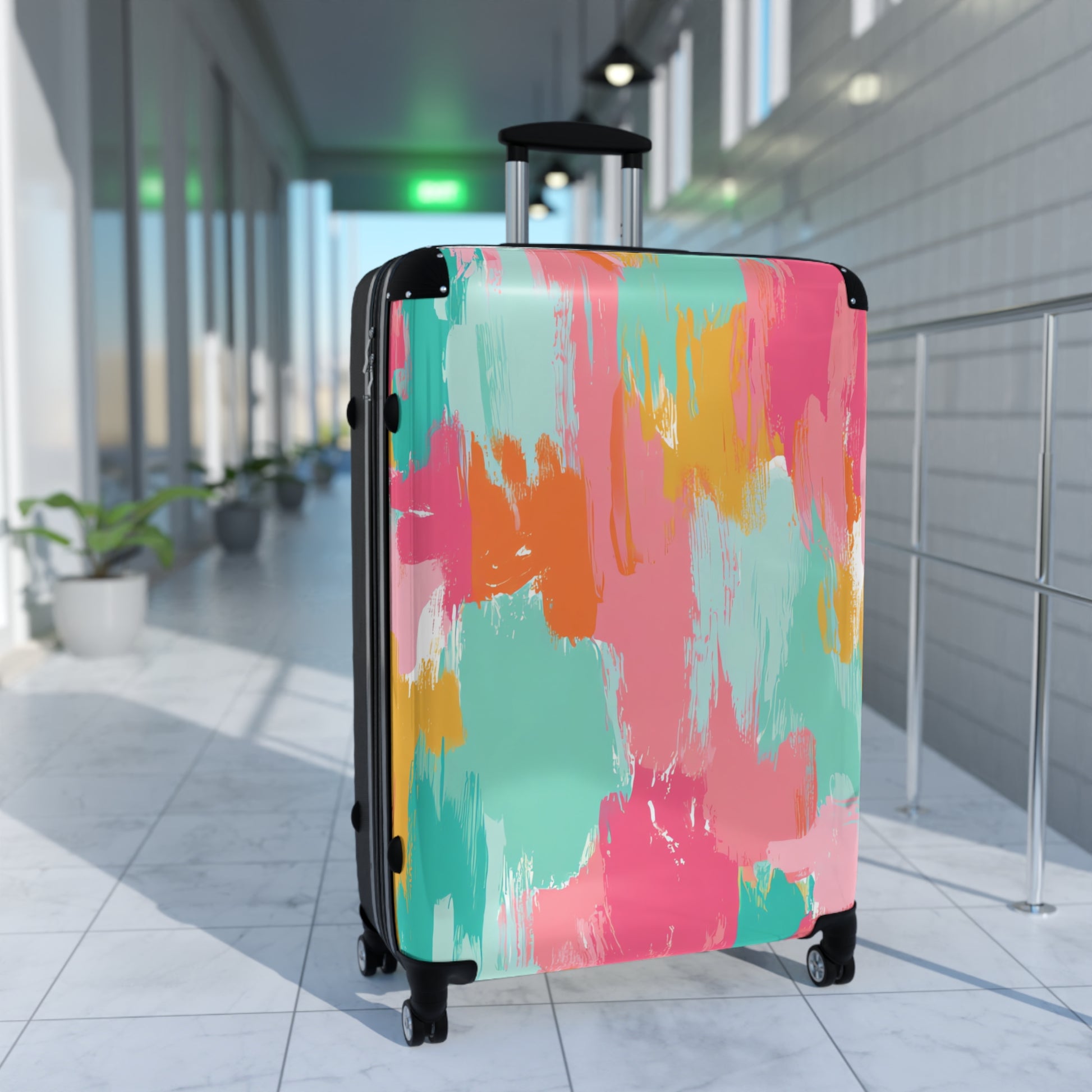 Preppy Pixel Bloom Suitcase, Artsulli - Art is Long, Life is Short, Bags, , , , , , , 