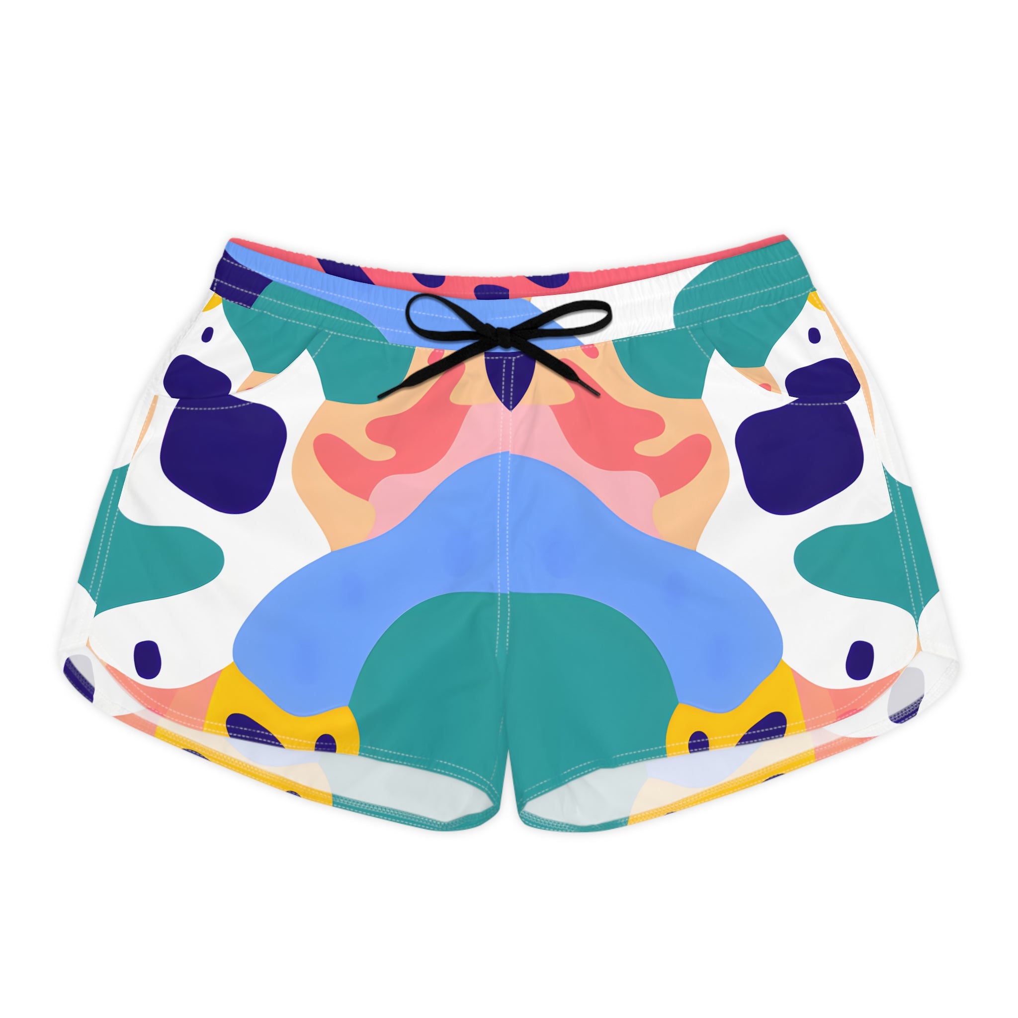 Lush Risograph Jungle Women's Casual Shorts (AOP), Artsulli - Art is Long, Life is Short, All Over Prints, Size, S, Color, Black drawstring, , , 10709288707792506269