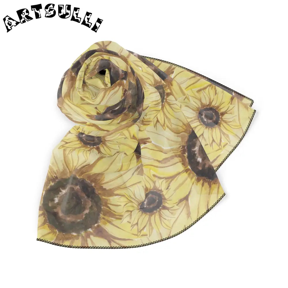 JAKKOUTTHEBXX Retro Anime Sunflower Poly Scarf JAKKOUTTHEBXX