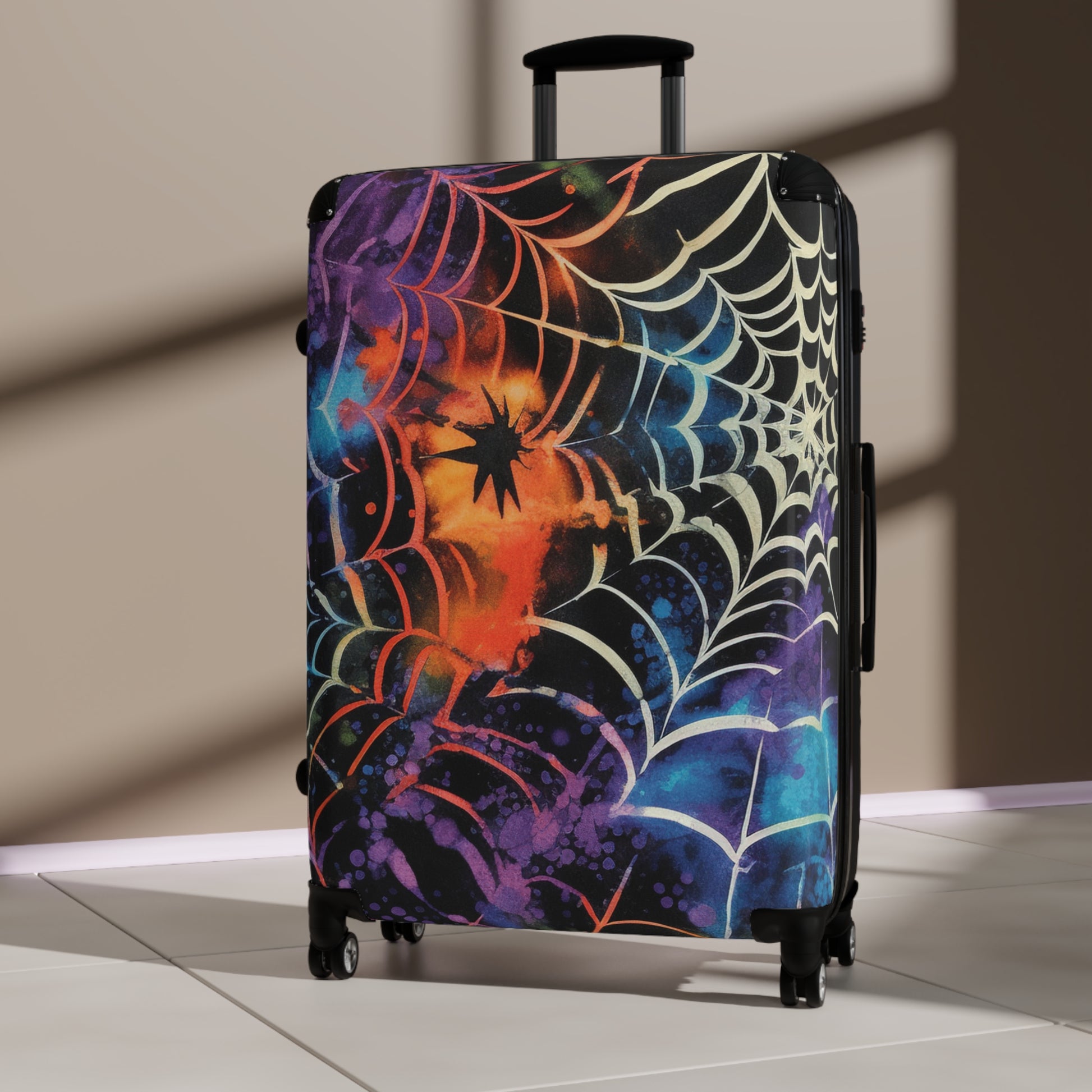 Spider Web Tie Dye Suitcase, Artsulli - Art is Long, Life is Short, Bags, , , , , , , 