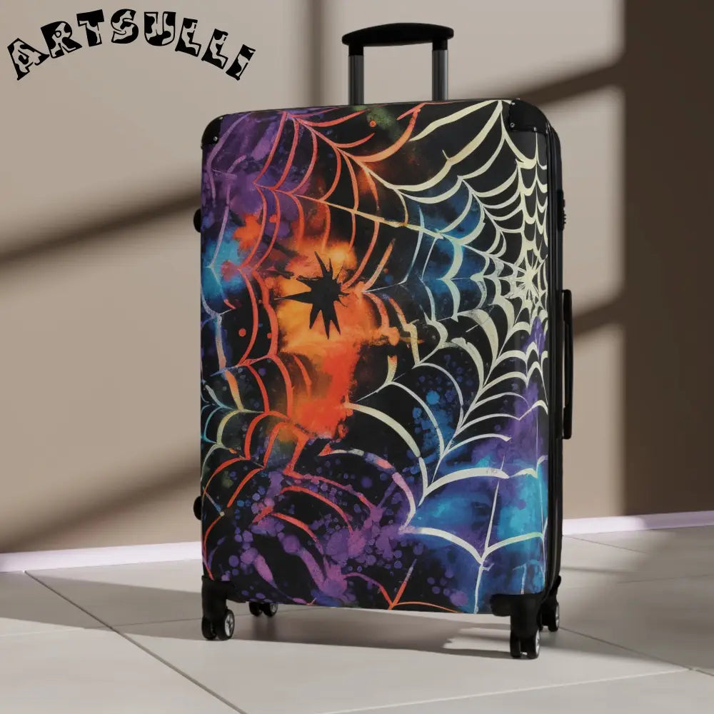 JAKKOUTTHEBXX Colorful Spider Web Carry On Luggage 2025
