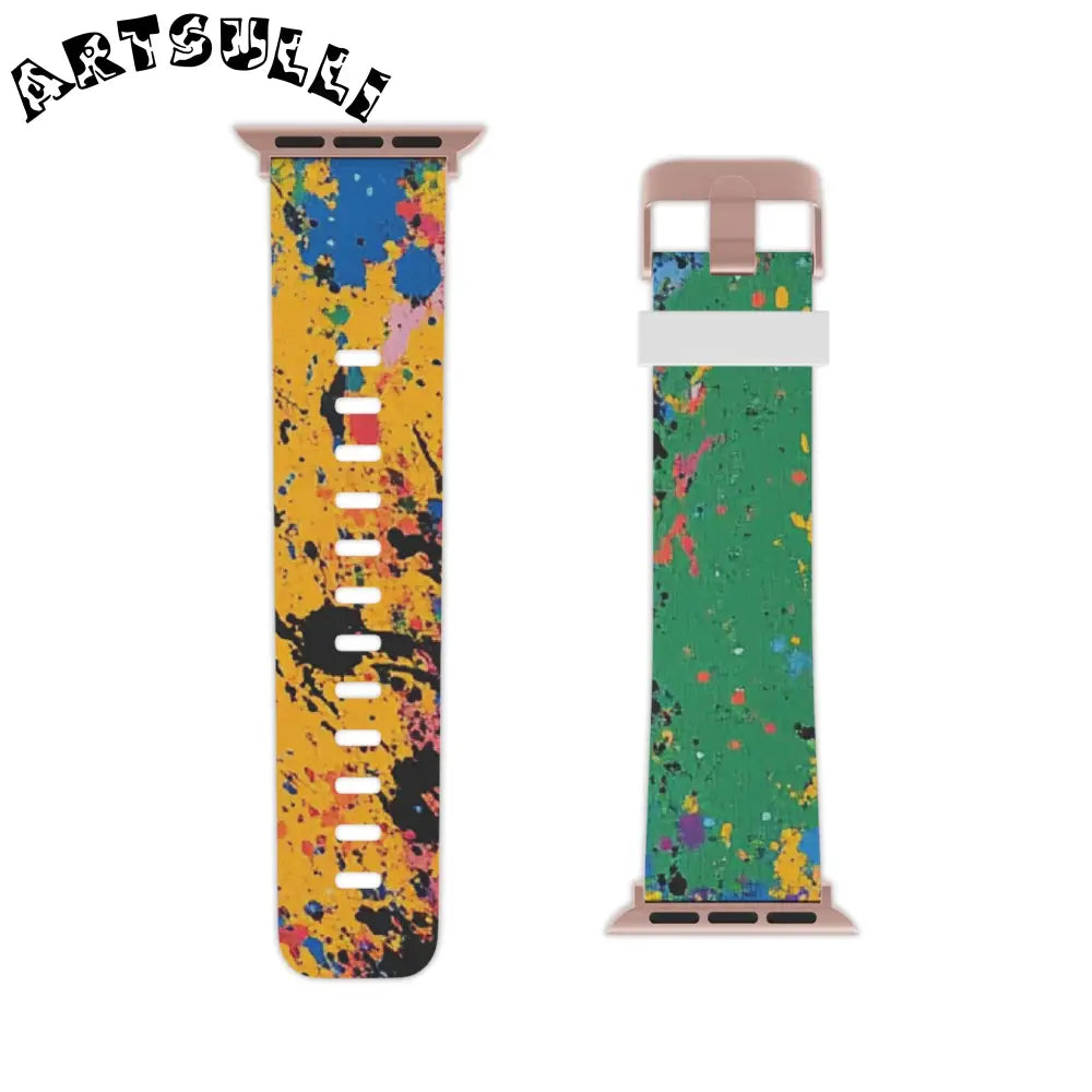 JAKKOUTTHEBXX The Colors Of Paint Splatter Watch Band for Apple