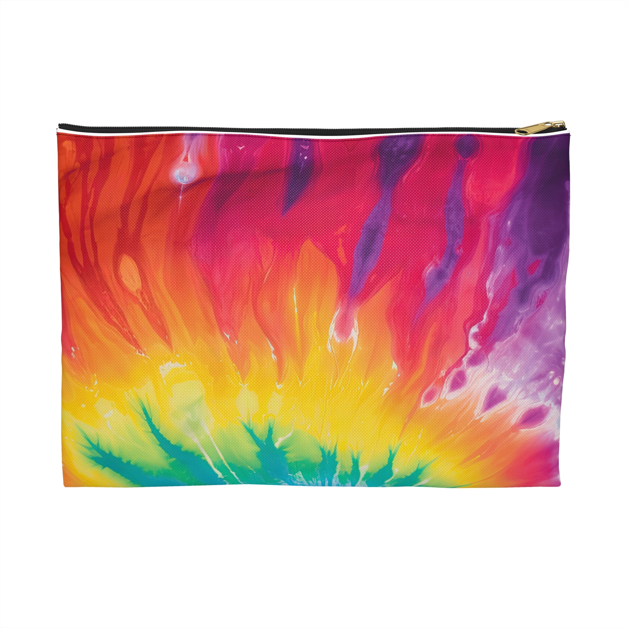 Tie Dye Accessory Pouch, Artsulli - Art is Long, Life is Short, Bags, Size, Large, Color, Black zipper, , , 26808507838897074926