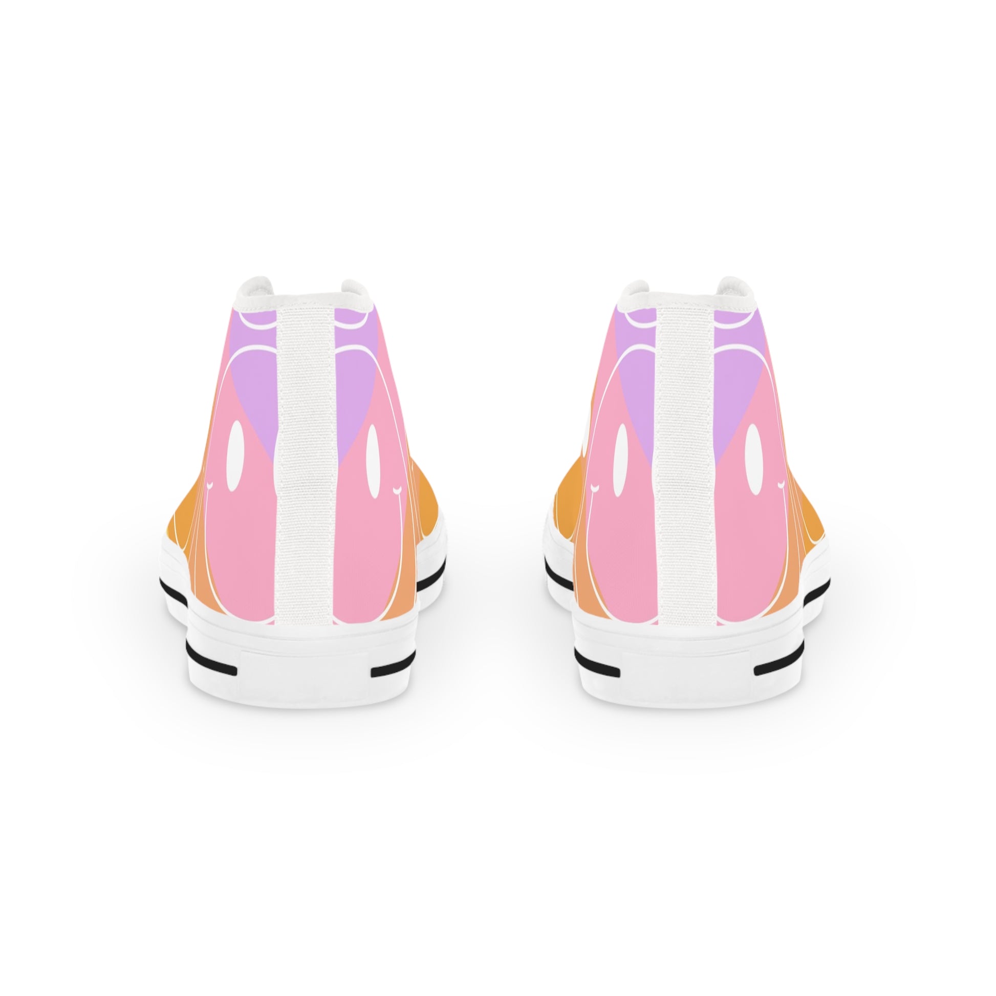 Smiley Face x Rainbow Stripes Men's High Top Sneakers, Artsulli - Art is Long, Life is Short, Shoes, , , , , , , 