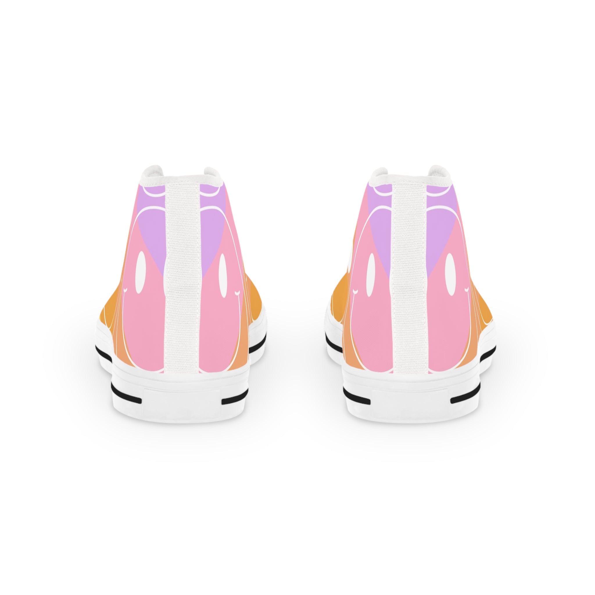 Smiley Face x Rainbow Stripes Men's High Top Sneakers, Artsulli - Art is Long, Life is Short, Shoes, , , , , , , 