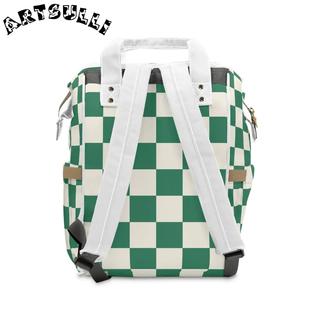 JAKKOUTTHEBXX Checkerboard Dark Green Multifunctional Diaper