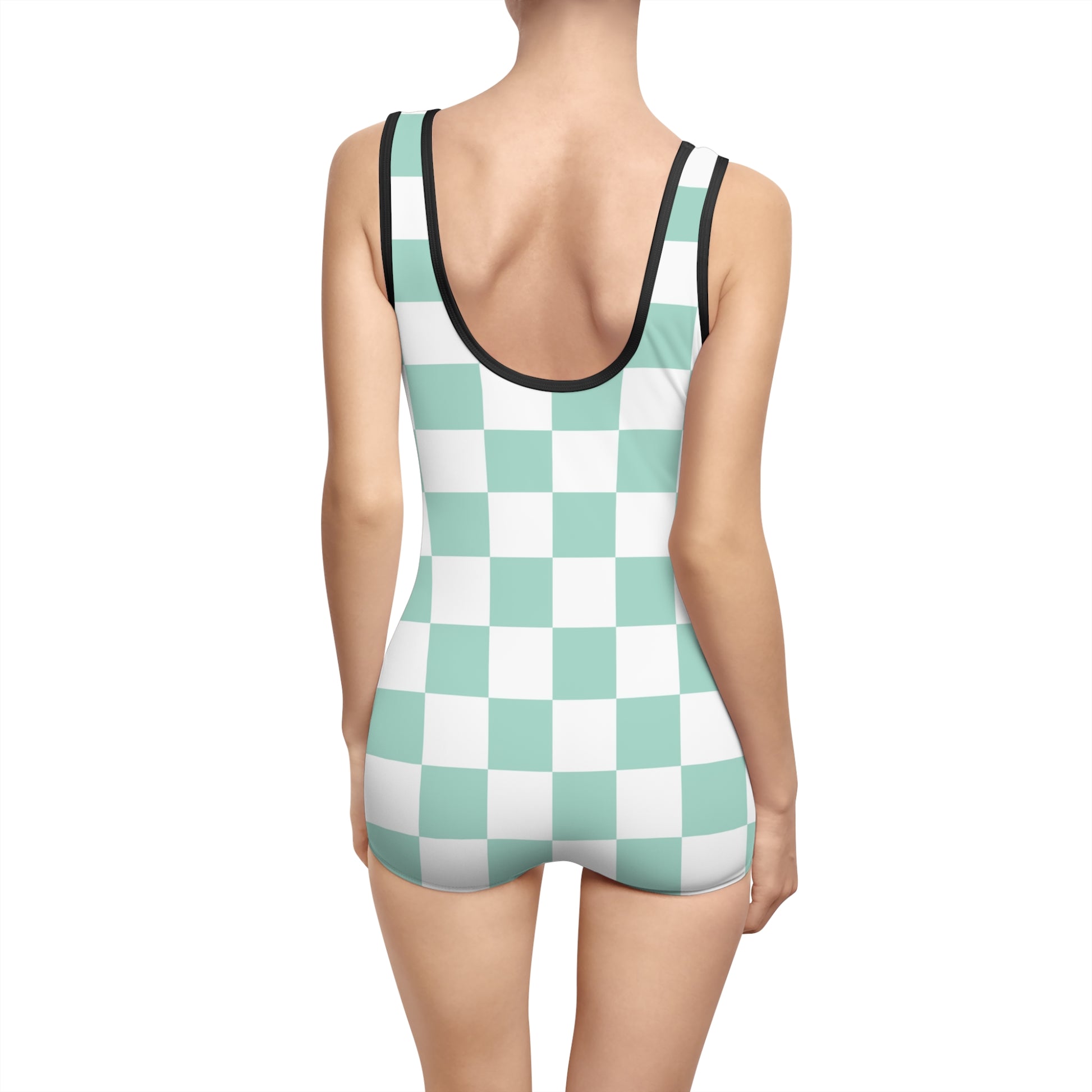 Chessboard Women's Vintage Swimsuit (AOP), Artsulli - Art is Long, Life is Short, All Over Prints, , , , , , , 
