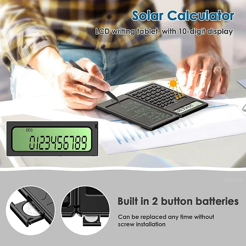 Buy The Best By Artsulli - Art is Long Life Short - VAORLO 2 IN 1 Foldable Scientific Calculators With 6 Inch Writing Tablet Digital