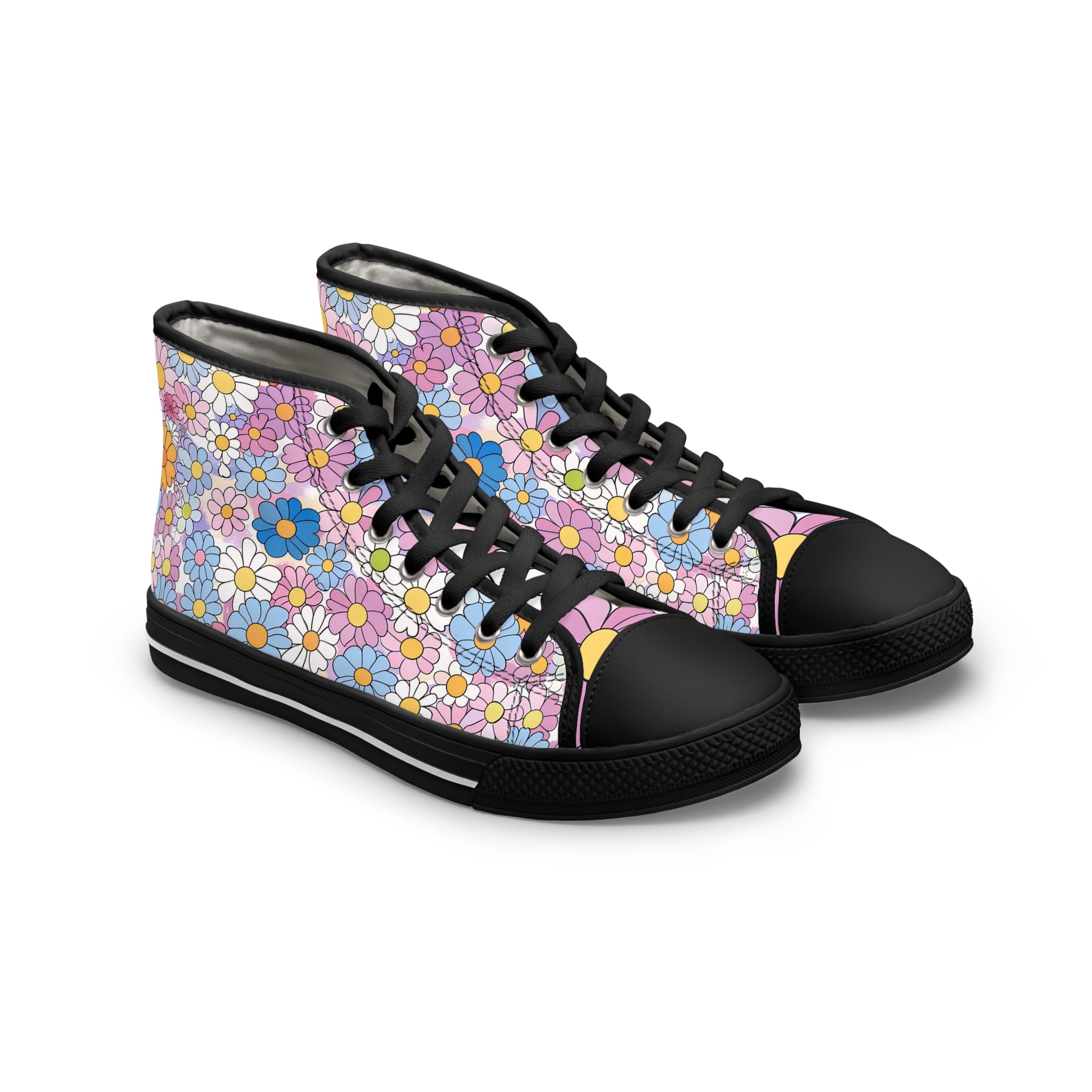 Flower Hour III Women's High Top Sneakers, Artsulli - Art is Long, Life is Short, Shoes, Size, US 5.5, Color, Black sole, , , 12328810304660351846