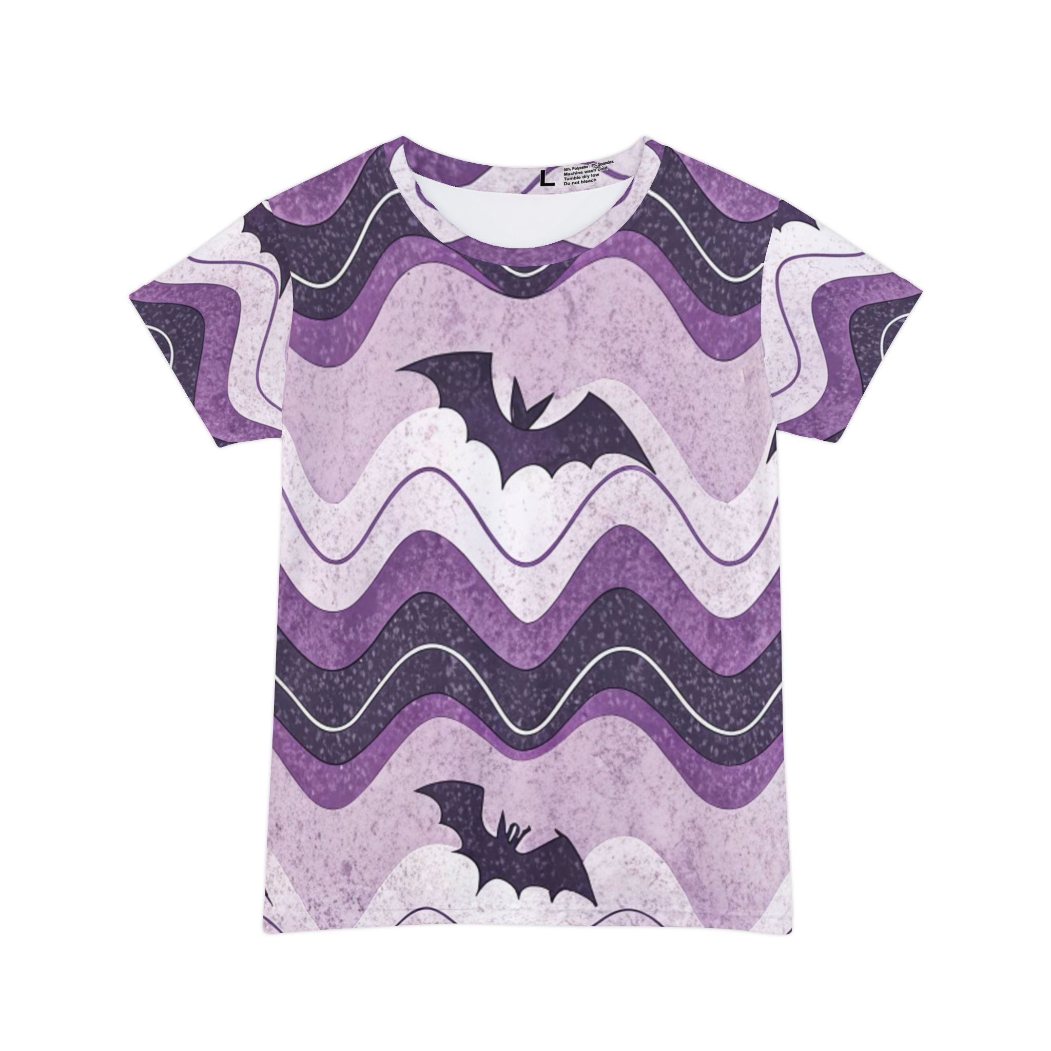 Bat Wave Women's Short Sleeve Shirt (AOP), Artsulli - Art is Long, Life is Short, All Over Prints, Size, XS, , , , , 51032042359106