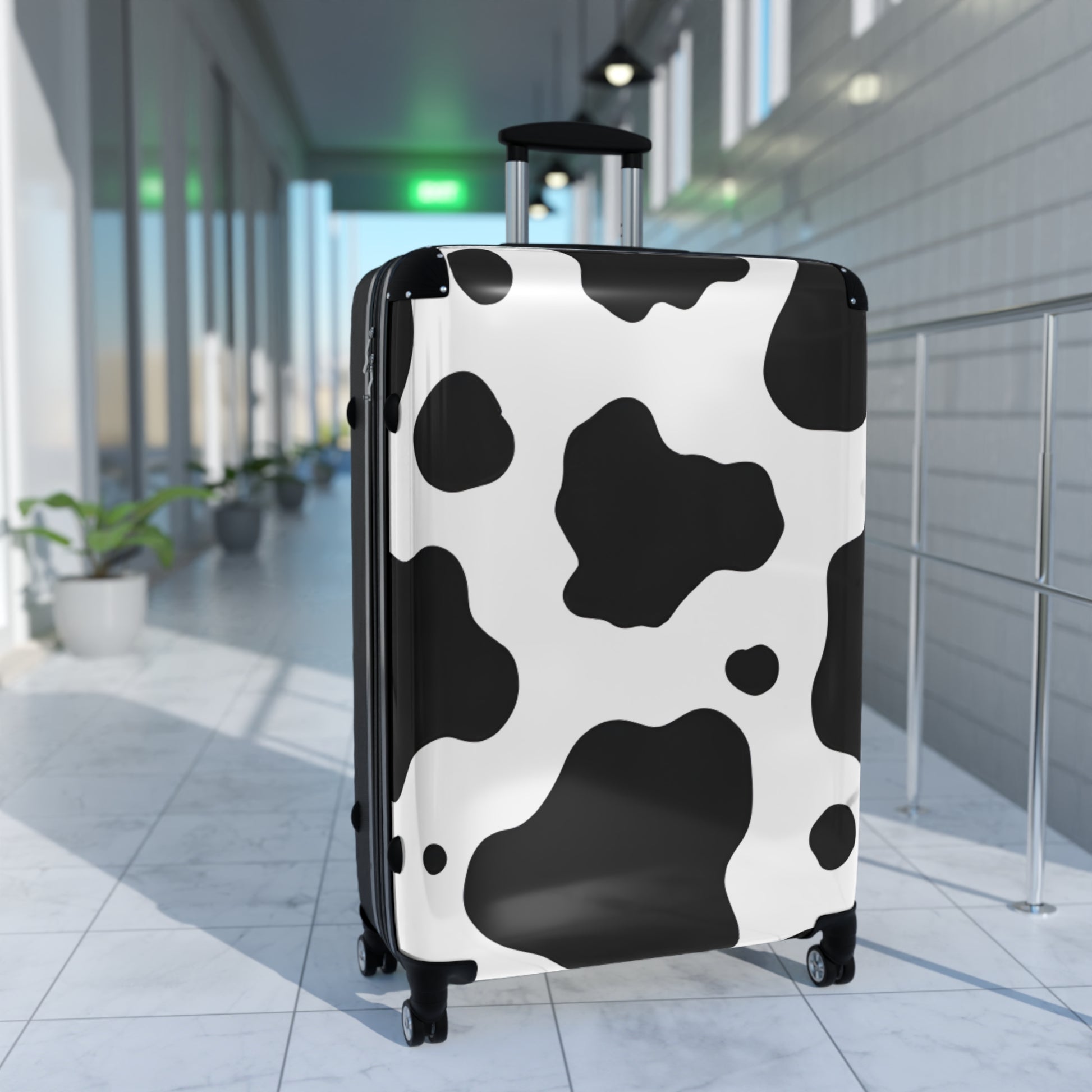 Cow Print Focus Suitcase, Artsulli - Art is Long, Life is Short, Bags, , , , , , , 