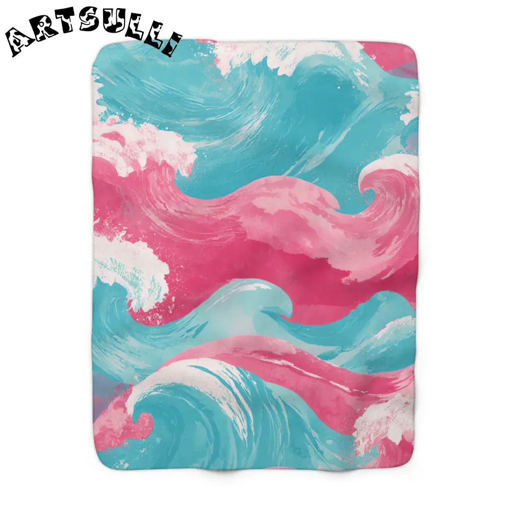 JAKKOUTTHEBXX The Great Pastelwave Pink and Blue Sherpa Fleece
