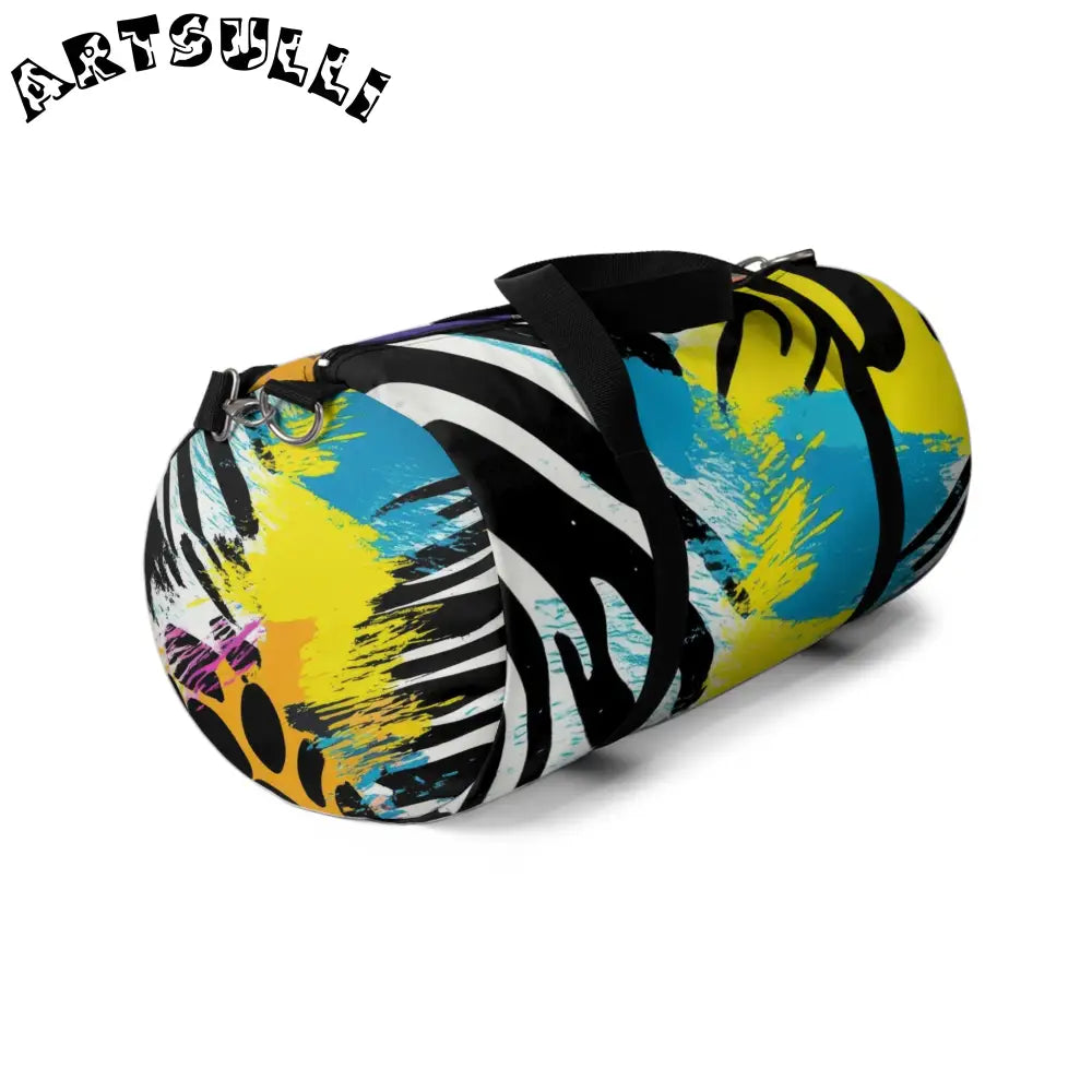 JAKKOUTTHEBXX Durable Brushstroke and Stripes Duffel Bag 2025