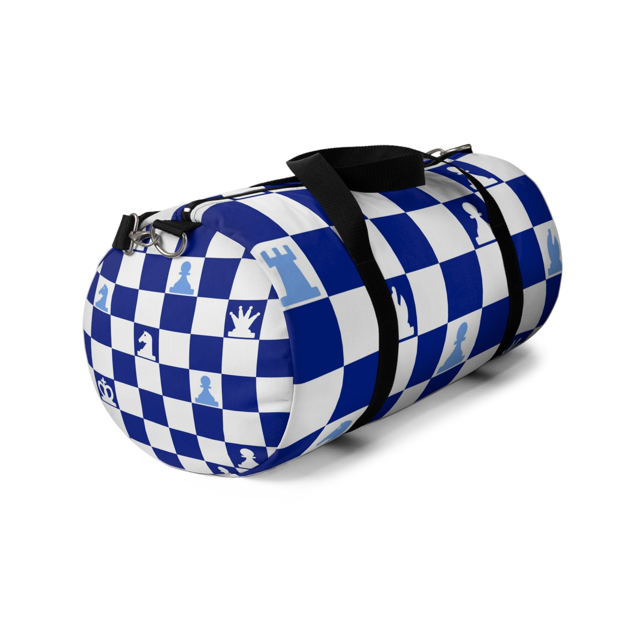 Chessboard Navy Blue Duffel Bag, Artsulli - Art is Long, Life is Short, Bags, , , , , , , 