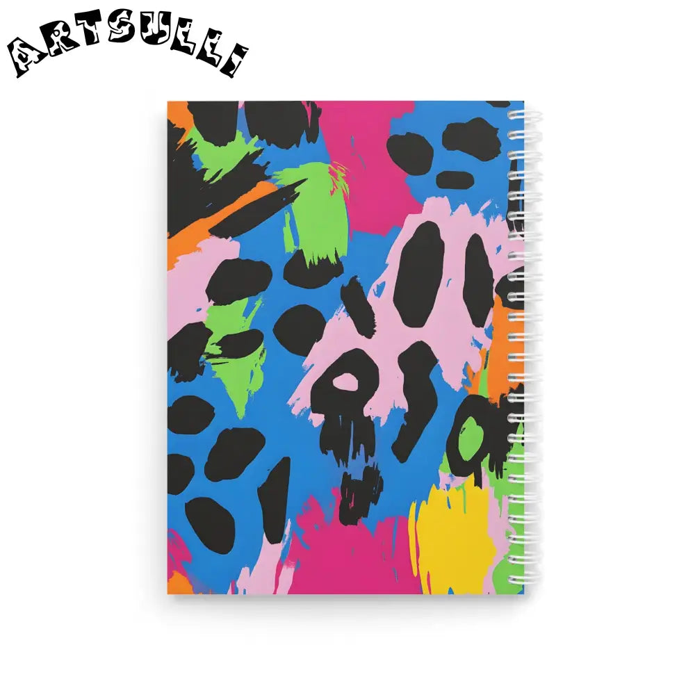 90s Neon Spiral Notebook, Artsulli - Art is Long, Life is Short, Paper products, , , , , , , 