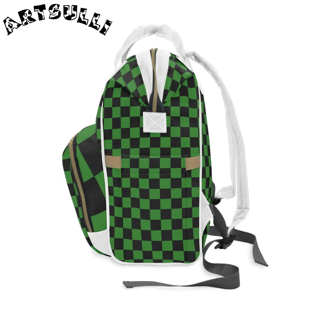 JAKKOUTTHEBXX Checkerboard Green and Black Multifunctional Diaper