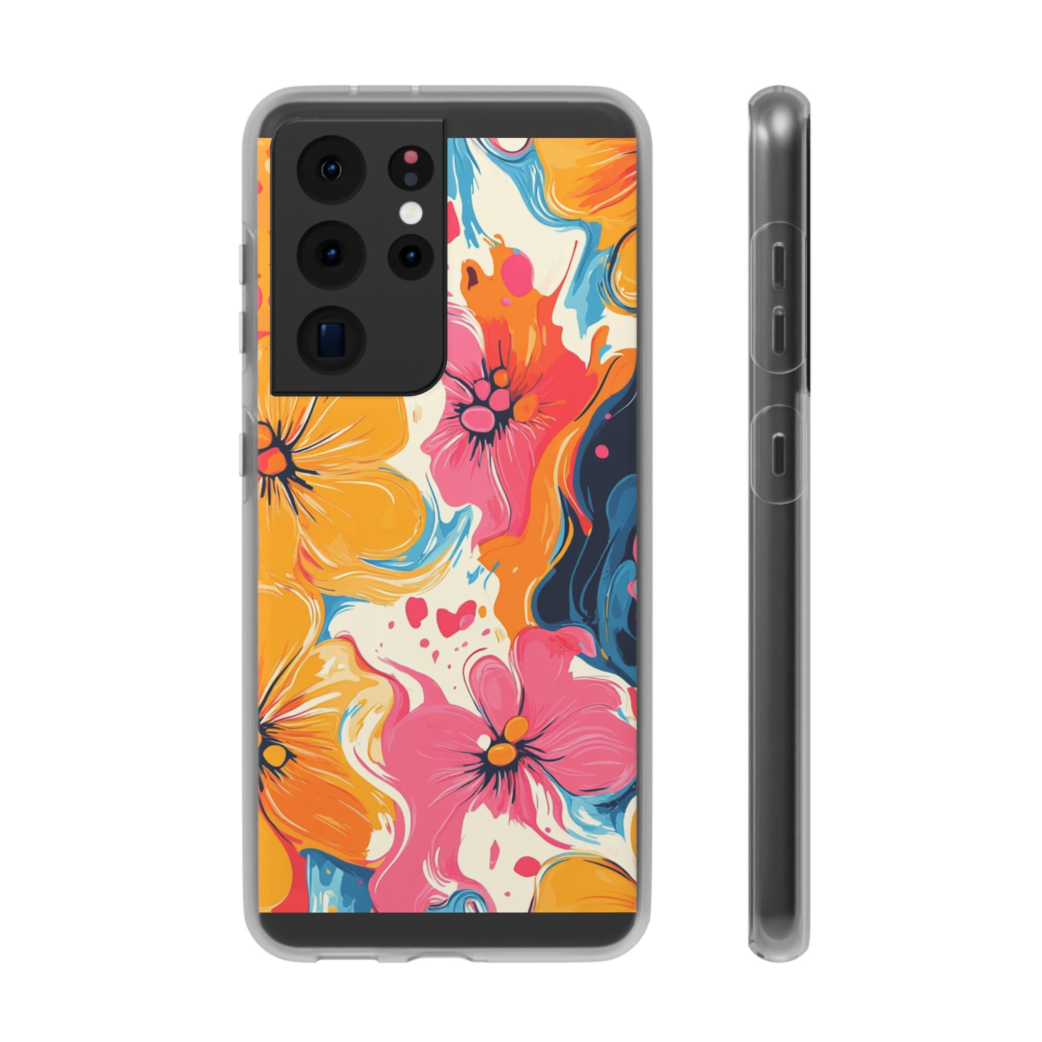 Vibrant Abstract Floral Flexi Case, Artsulli - Art is Long, Life is Short, Phone Case, Size, Samsung Galaxy S21 Ultra with gift packaging, , , , , 11851833845847003486