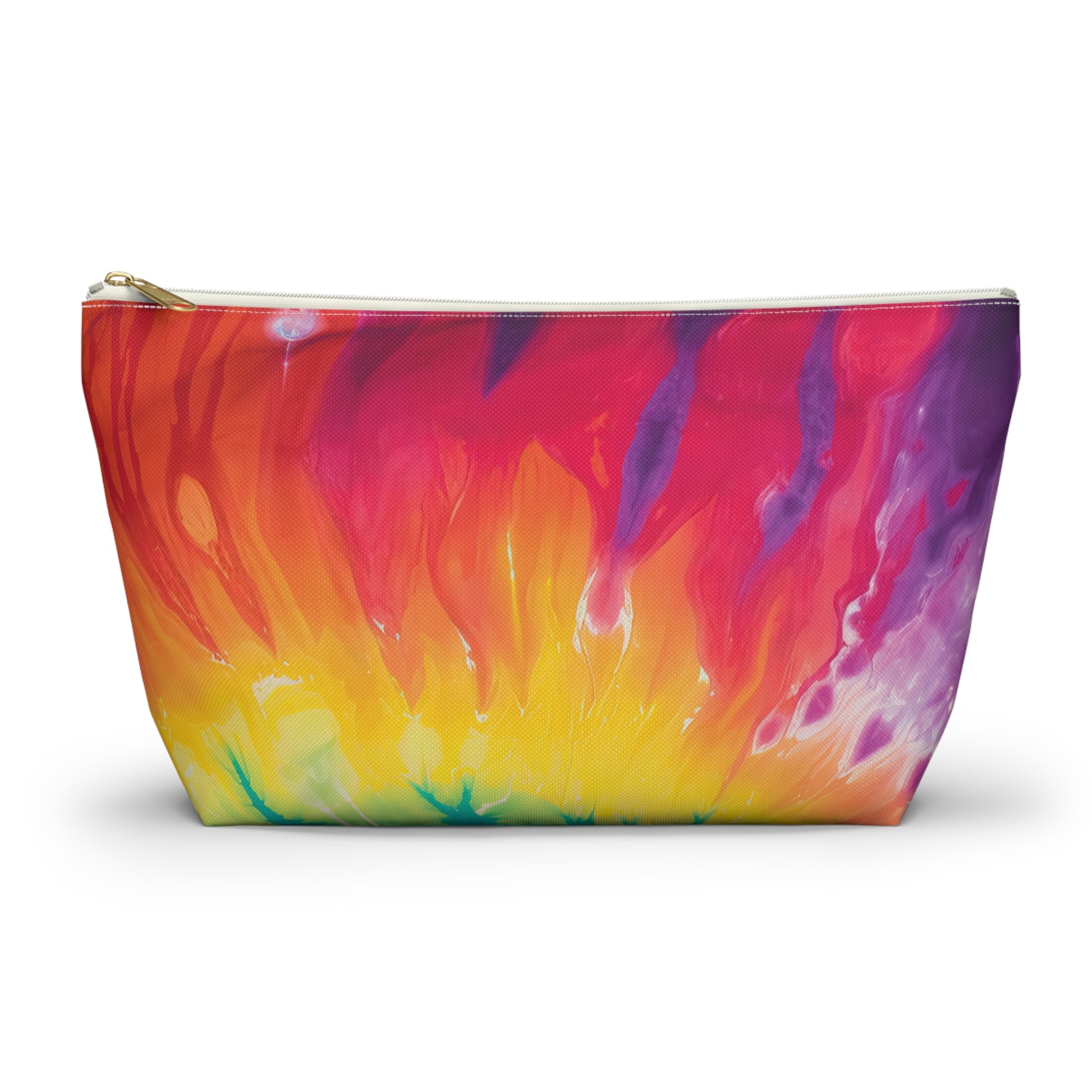Tie Dye Accessory Pouch w T-bottom, Artsulli - Art is Long, Life is Short, Bags, Size, Large, Color, White zipper, , , 27024685657378330486