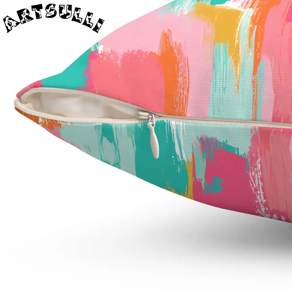 JAKKOUTTHEBXX Preppy Pixel Bloom Spun Polyester Square Pillow