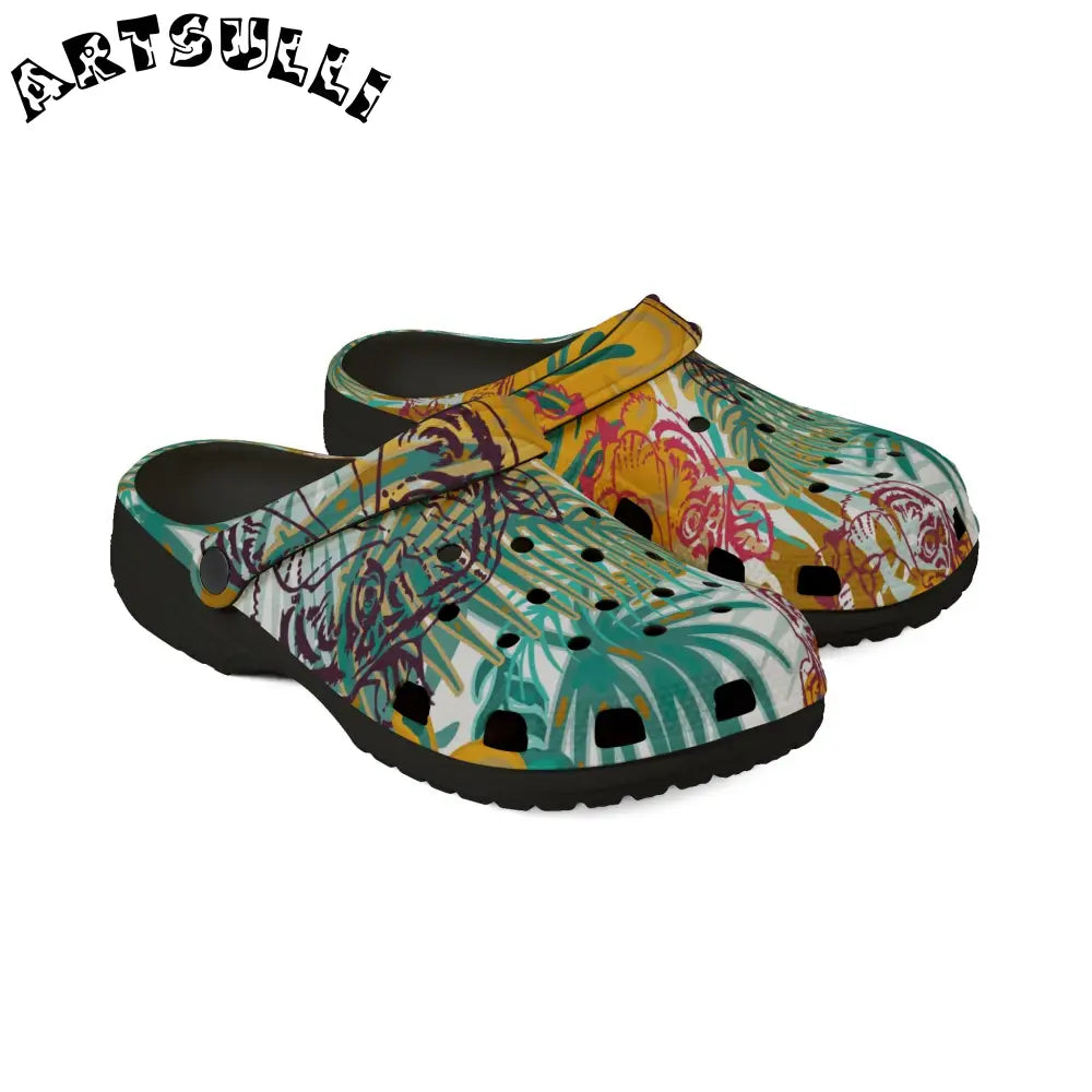 JAKKOUTTHEBXX Tropical Jungle Tigers Green and Brown EVA Foam Rubber