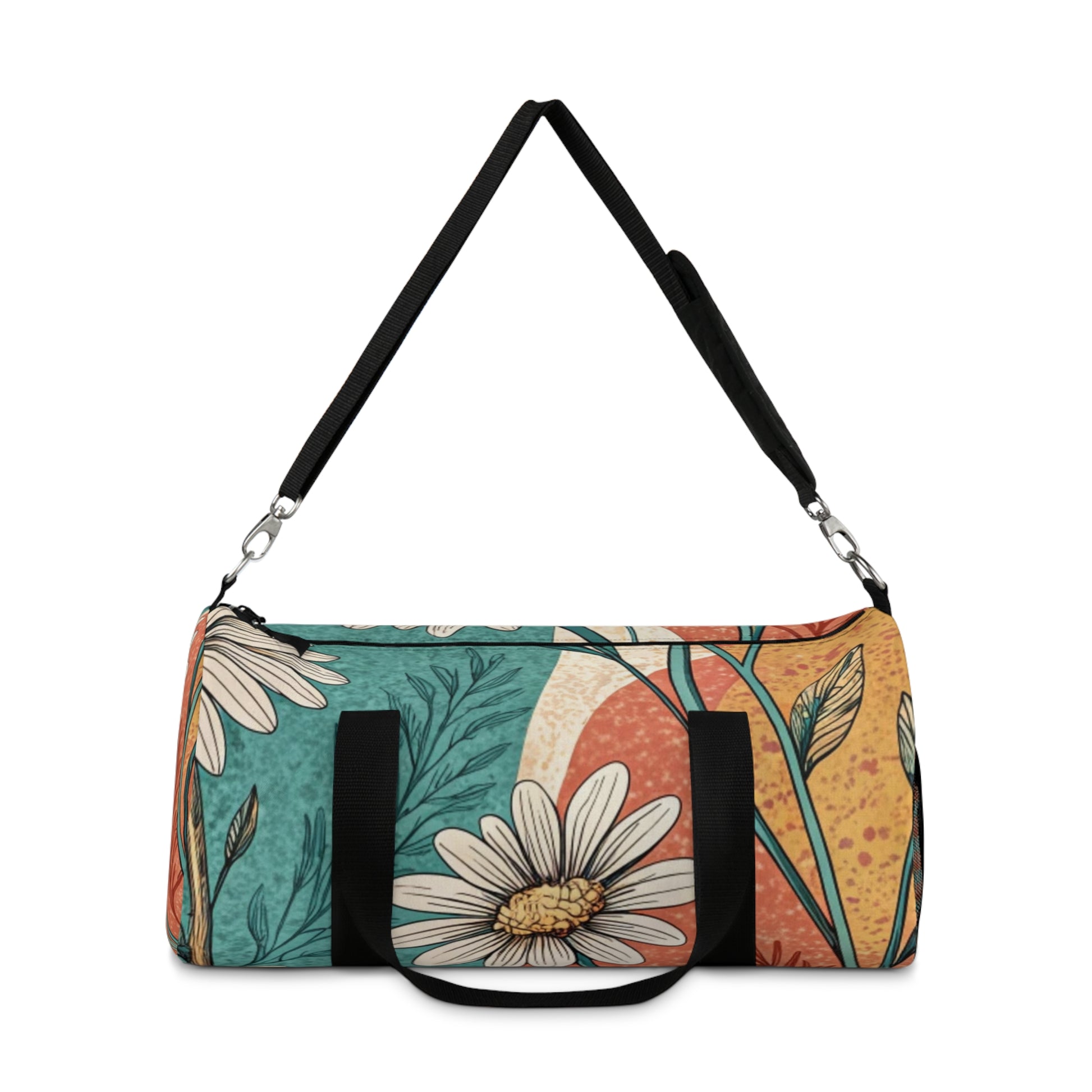 Retro Daisy Dream Duffel Bag, Artsulli - Art is Long, Life is Short, Bags, , , , , , , 