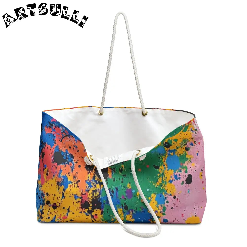 JAKKOUTTHEBXX The Colors Of Paint Splatter Weekender Bag