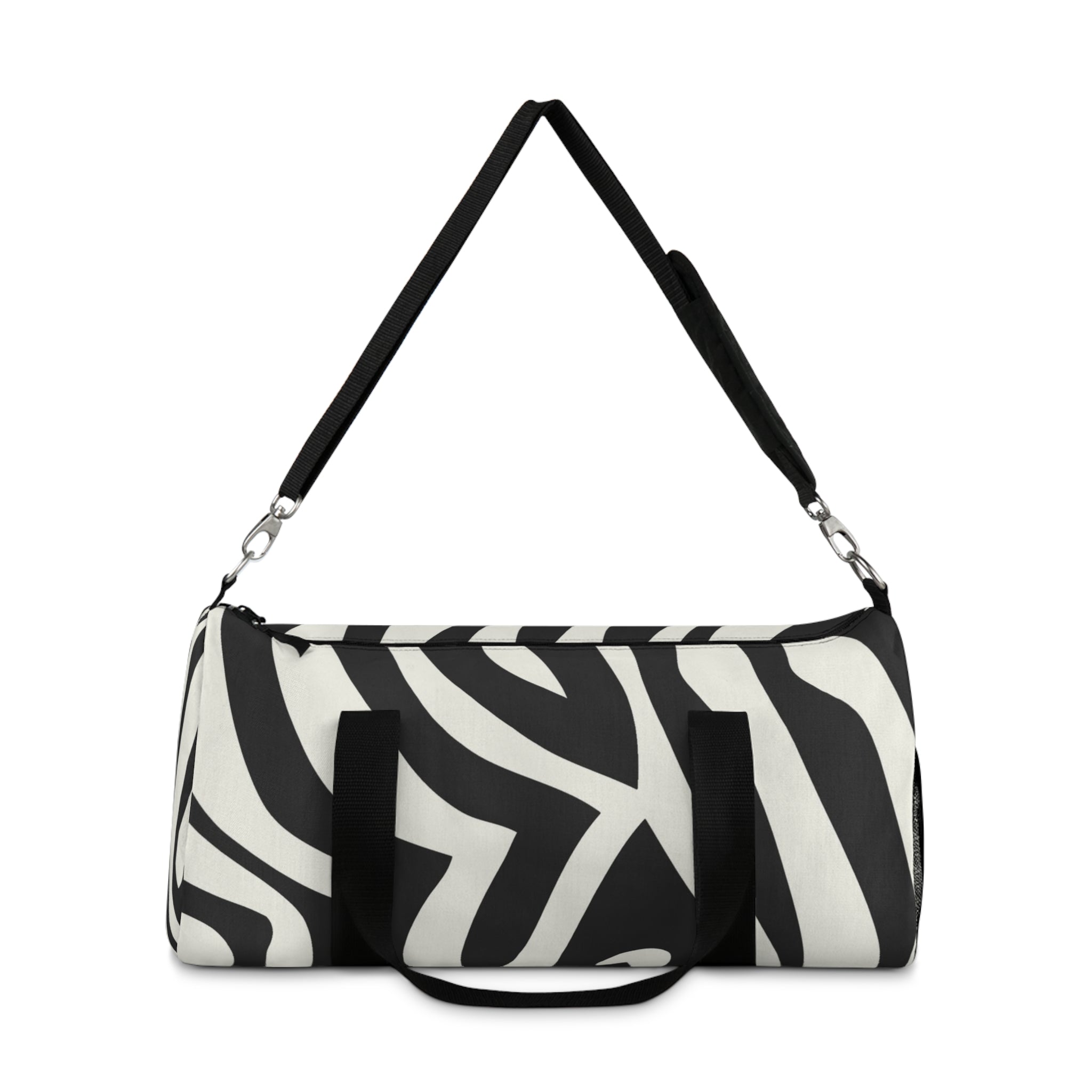 Melting Zebra Stripes Black and White Duffel Bag, Artsulli - Art is Long, Life is Short, Bags, , , , , , , 