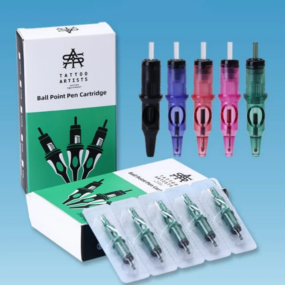 Buy The Best By Artsulli - Art is Long Life Short - New Ball Point Pen Tattoo Cartridge Needles 5 Colors Practice Drawing For Motor Grip