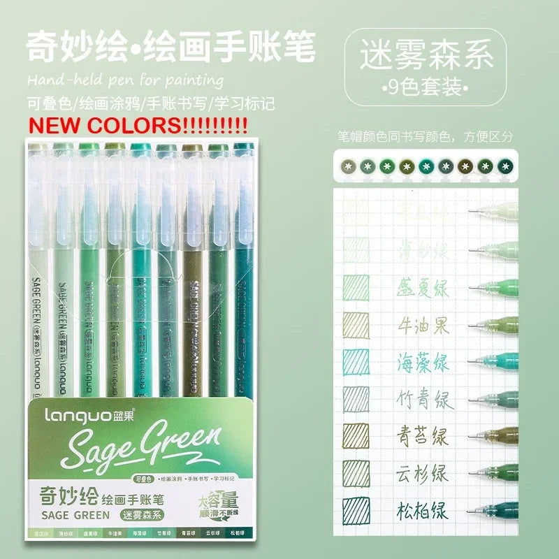 Buy The Best By Artsulli - Art is Long Life Short - LANGUO New Colors 45/9 Drawing Highlighter Morandi Gel Pen Diary Painting DIY Office