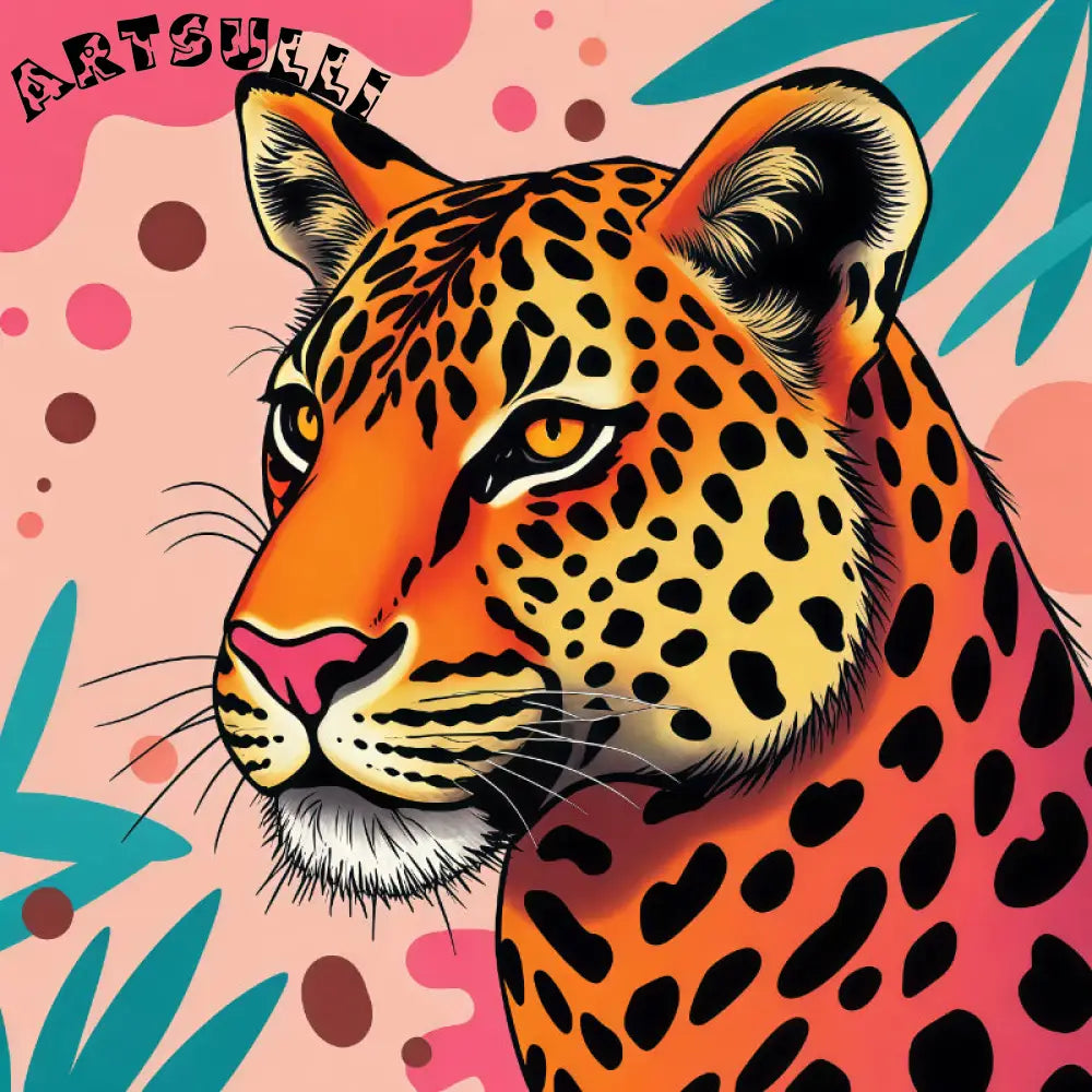 Artsy x Aesthetic x 90s Style x Liquid Spill x Leaves x Dots x Cream x Pink x Orange x Tiger Illustration (Free PNG Download), Artsulli - Art is Long, Life is Short, Illustration Pattern, , , , , , , 