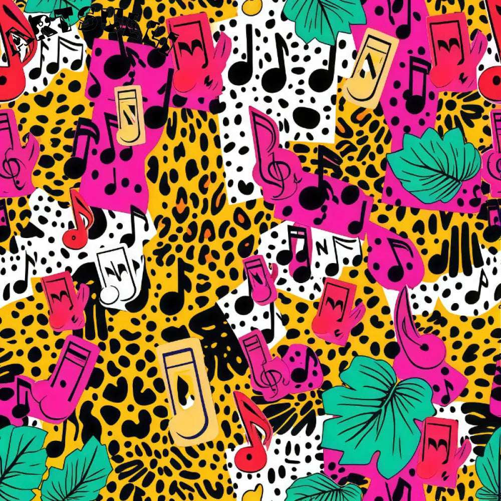 JAKKOUTTHEBXX Trendy 90s Tropical Leopard Music Print 2025