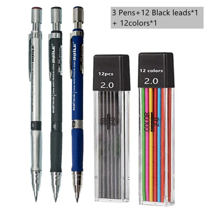 Buy The Best By Artsulli - Art is Long Life Short - Mechanical Pencil Set 2mm Carpenter Drafting HB Pen 2.0 mm For Drawing Writing