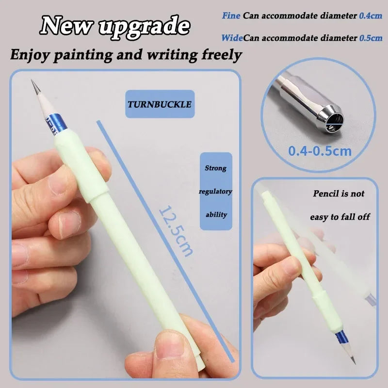 5 Pcs Pencil extender art pen grip pen holder sketching pencil colored pencil case extension art supplies school office supplies