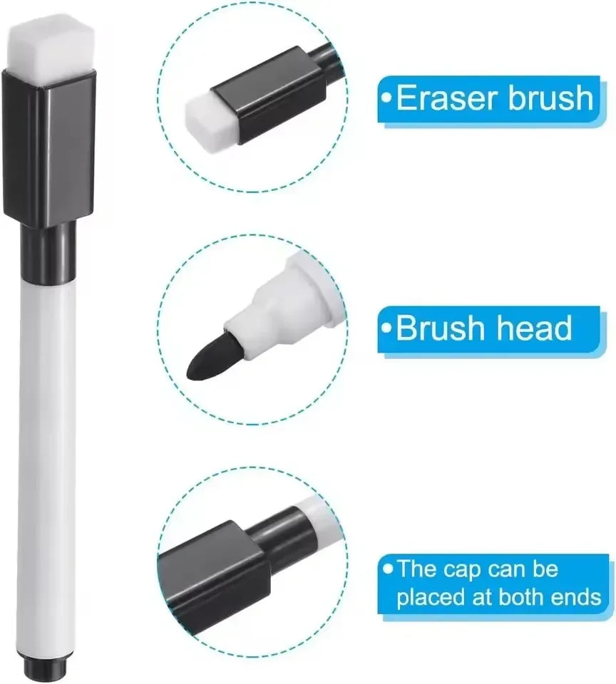 Buy The Best By Artsulli - Art is Long Life Short - Whiteboard Marker Pen Black Dry Erase Caps 2 in 1 Markers Writing Drawing Pens