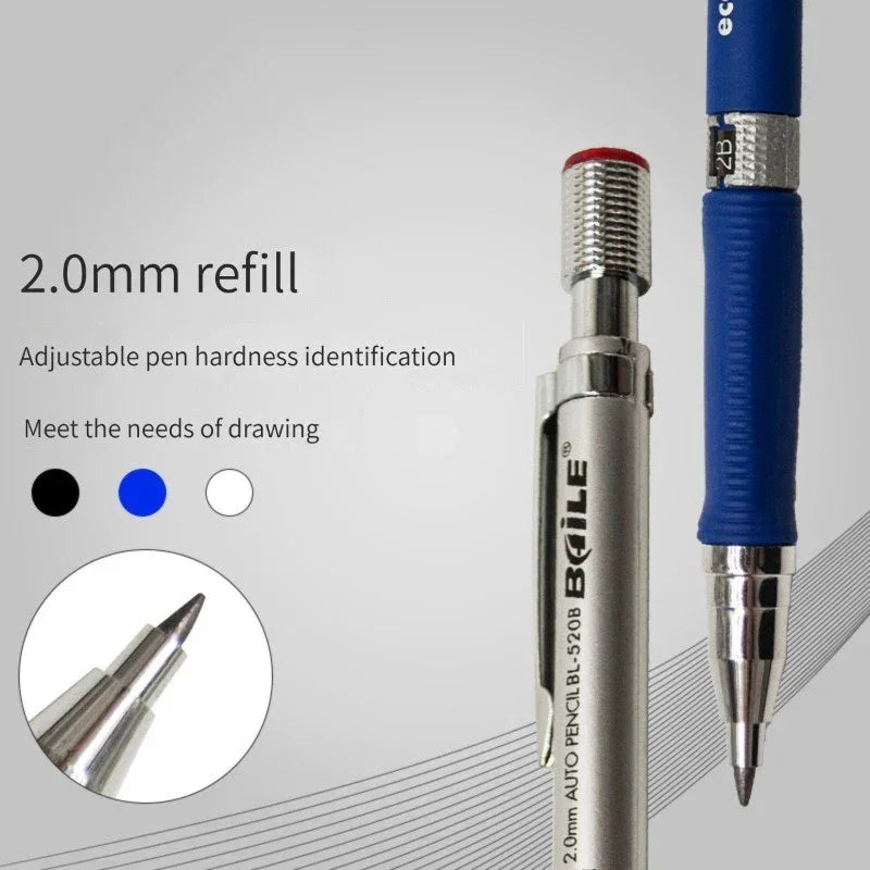 Buy The Best By Artsulli - Art is Long Life Short - Mechanical Pencil Set 2mm Carpenter Drafting HB Pen 2.0 mm For Drawing Writing