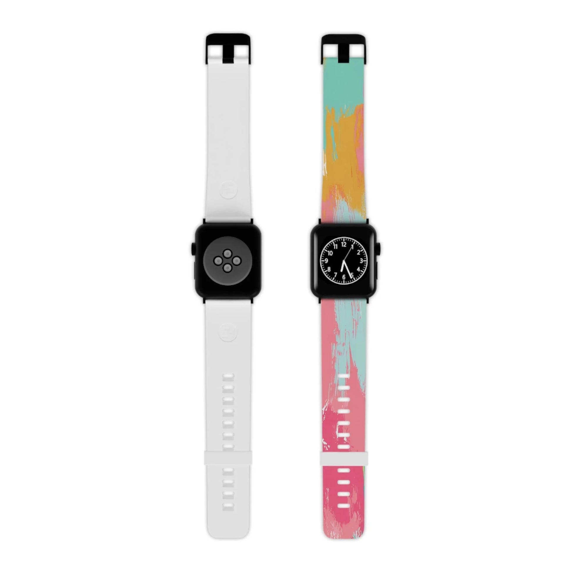 Abstract and White Apple Watch Band, Artsulli - Art is Long, Life is Short, Accessories, Size, 8'' × 0.75'' / 38 - 40 mm, Color, Black, , , 98552077116564020026