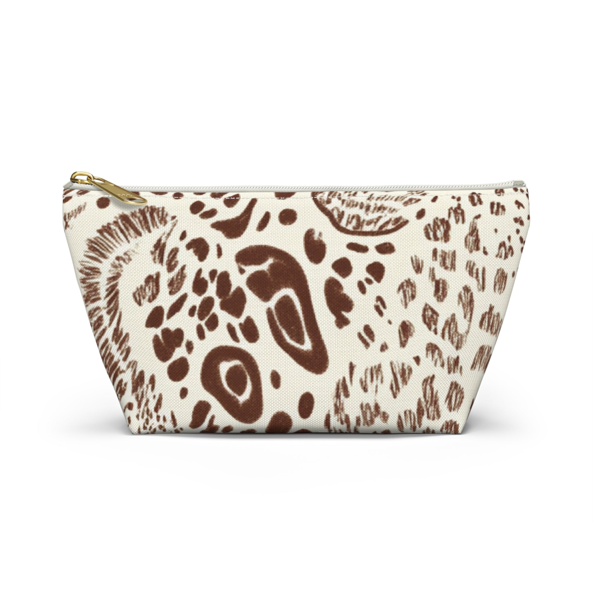 Abstract Animal Print Cosmetic Bag, Artsulli - Art is Long, Life is Short, Bags, Size, Small, Color, White zipper, , , 33415846414540770614