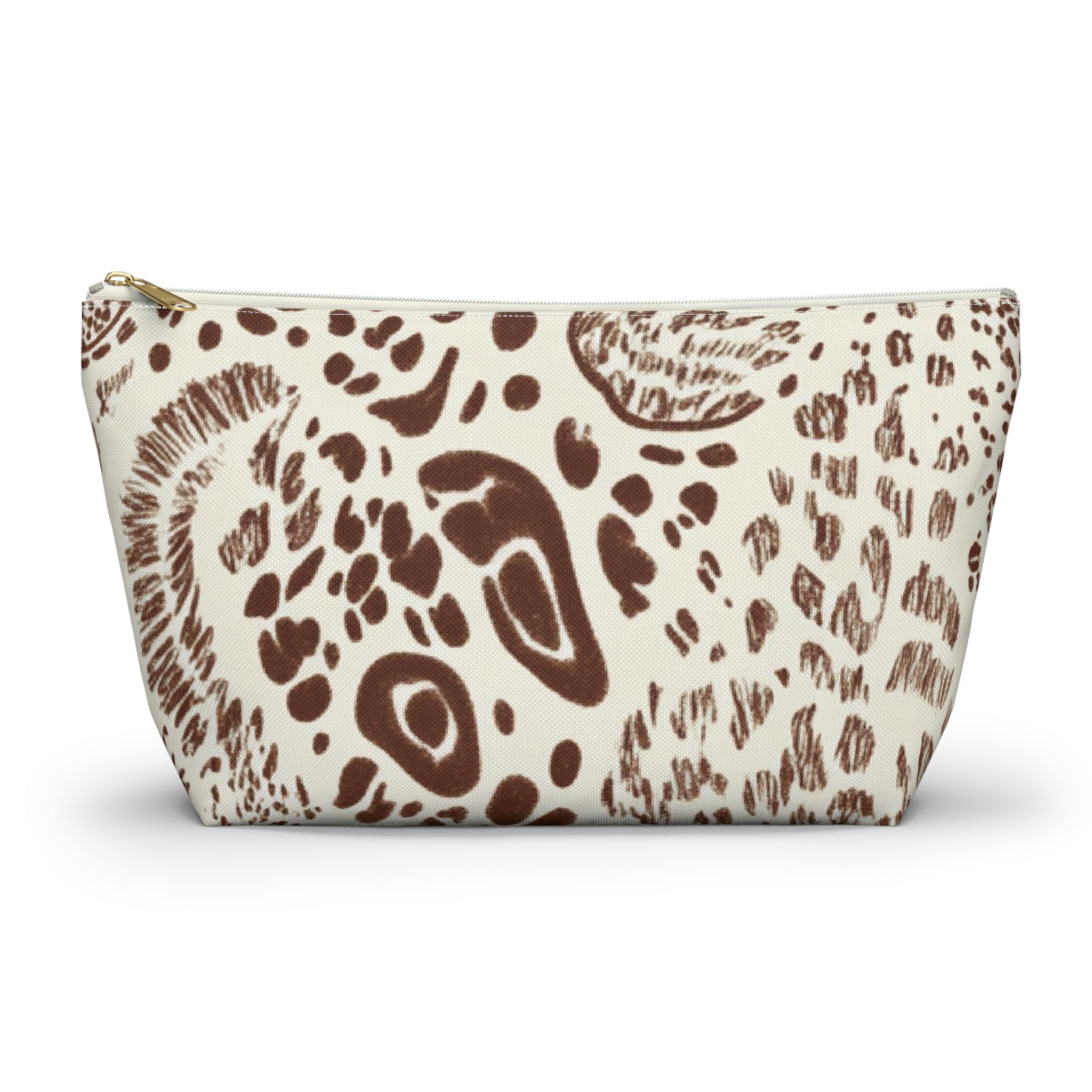Abstract Animal Print Cosmetic Bag, Artsulli - Art is Long, Life is Short, Bags, Size, Large, Color, White zipper, , , 31964688036876726381
