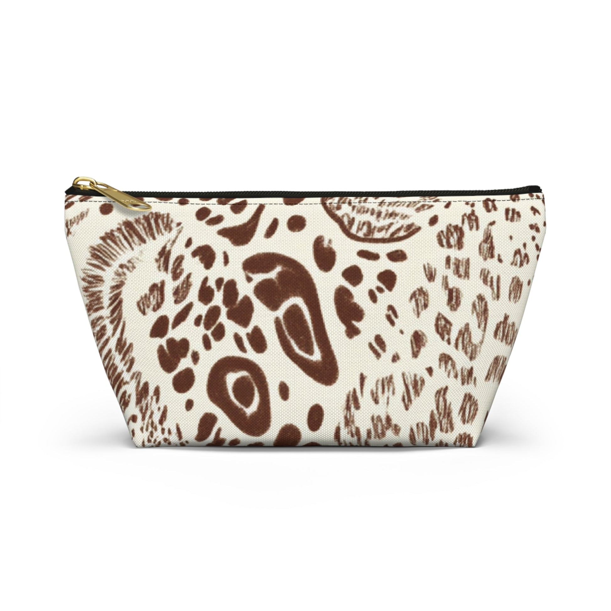 Abstract Animal Print Cosmetic Bag, Artsulli - Art is Long, Life is Short, Bags, Size, Small, Color, Black zipper, , , 20353665291112493261