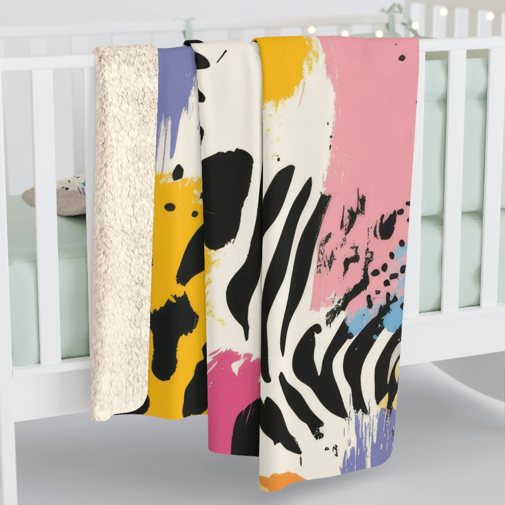 Abstract Animal Print Cozy Fleece Blanket, Artsulli - Art is Long, Life is Short, Home Decor, , , , , , , 