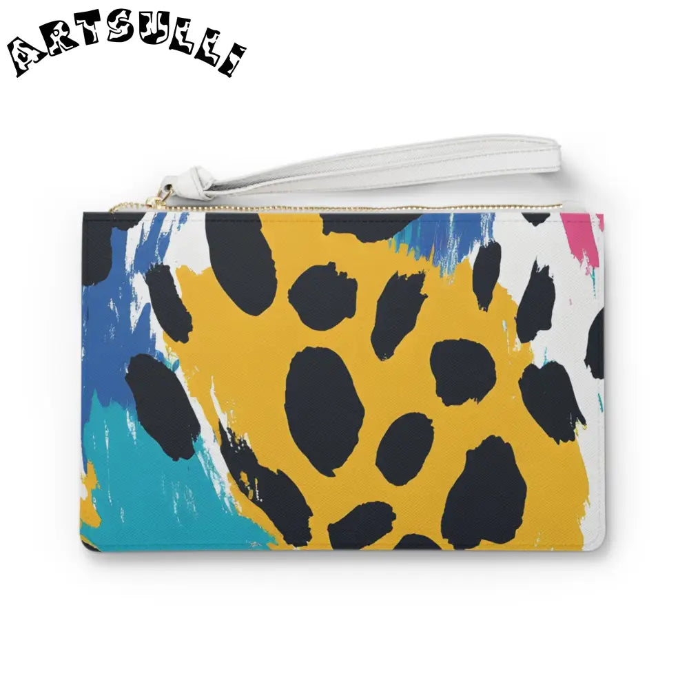 Abstract Animal Print Faux Leather Clutch Bag, Artsulli - Art is Long, Life is Short, Bags, Size, One size, , , , , 29399014296690454771