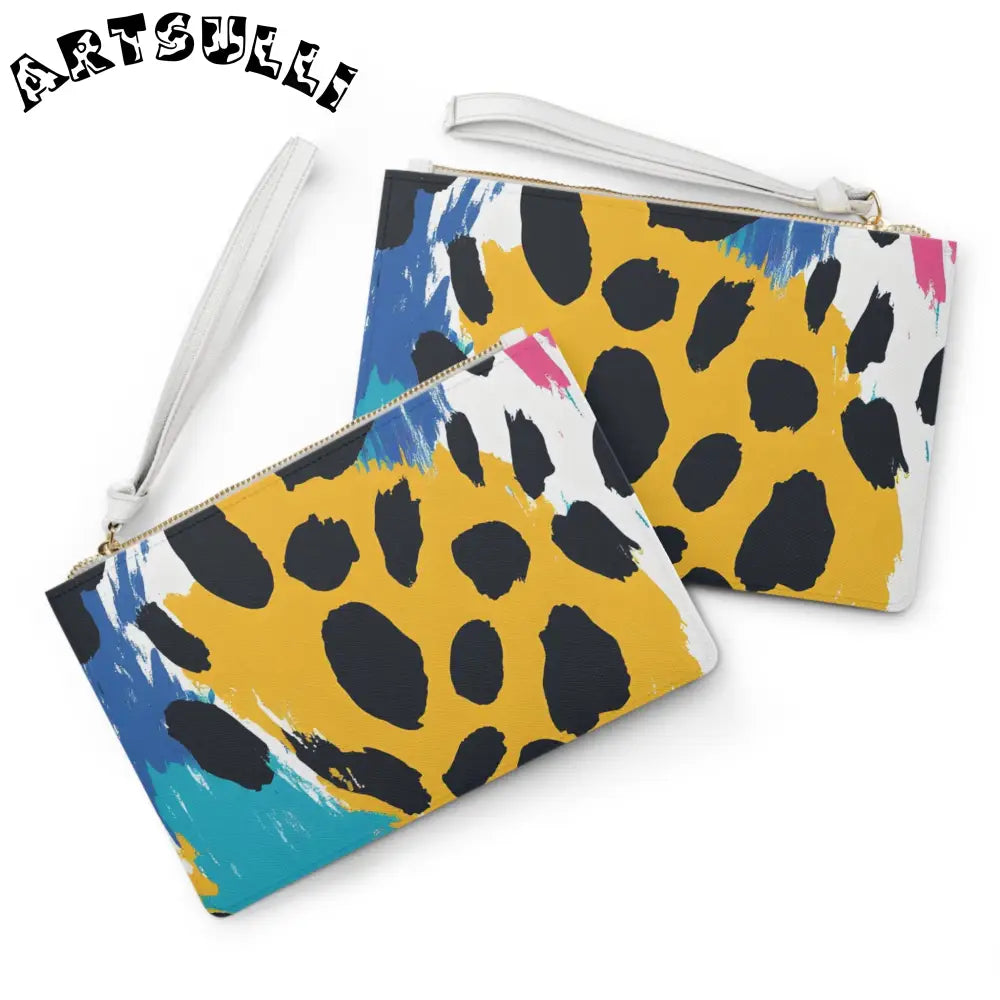 Abstract Animal Print Faux Leather Clutch Bag, Artsulli - Art is Long, Life is Short, Bags, , , , , , , 