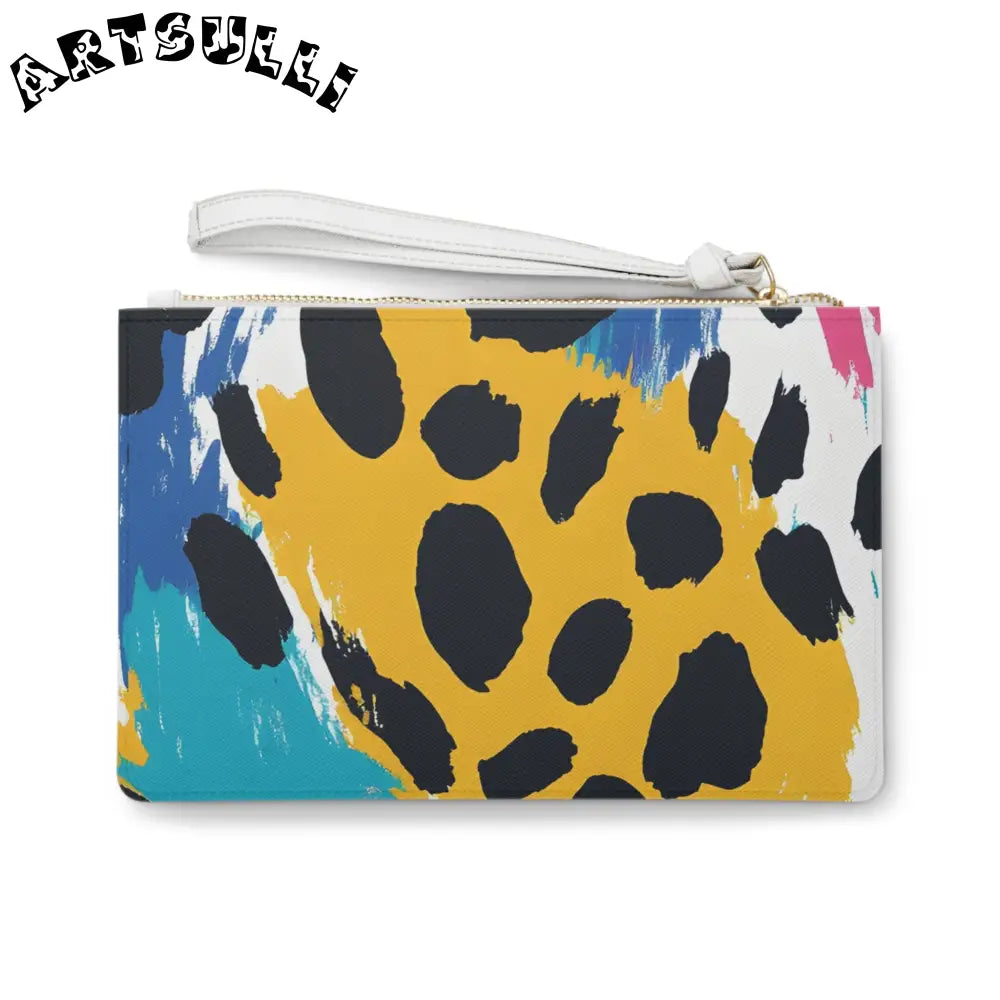 Abstract Animal Print Faux Leather Clutch Bag, Artsulli - Art is Long, Life is Short, Bags, , , , , , , 